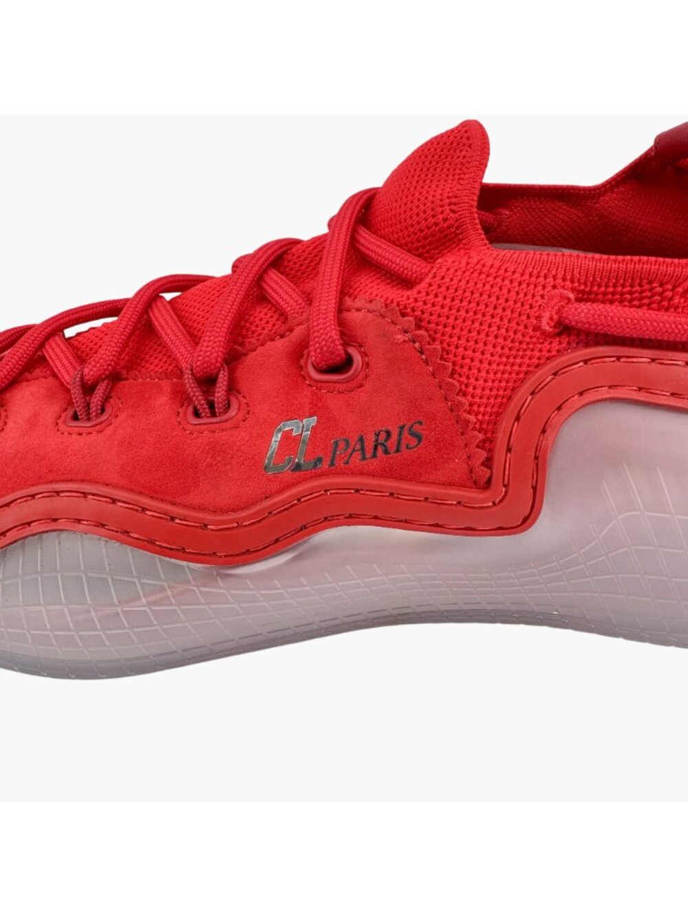 Louboutin Arpoador Drawstring Sock Sneaker Red Suede Size 40 US 10 Women Low Top - Picture 8 of 15